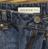 And Now This Frayed Distressed High Rise Denim Jean Shorts Medium Blue 29