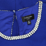 Tahari ASL Womens Rhinestone Trim Shift Dress DAM625-T4 Cobalt Blue 10