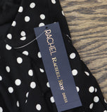RACHEL Rachel Roy Harland Printed Halter Knit Dress Black / White Polka Dot XL