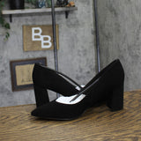 Marc Fisher Womens Suede Caitlin Pump Block Heel MFCAITLIN Black 9M
