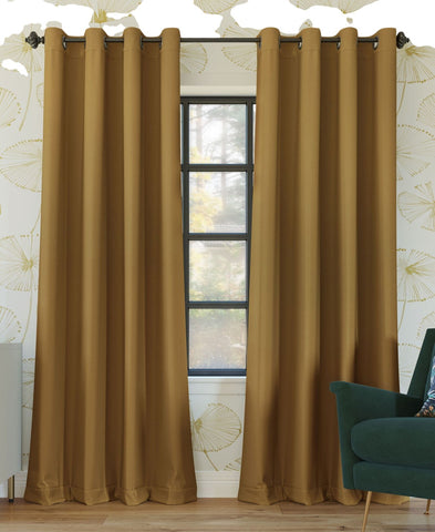 Sun Zero Extreme Blackout Grommet Curtain Panel Gold Yellow 52x63