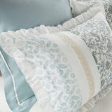 Madison Park Dawn Reversible 9-Pc. Duvet Cover Set MP12-389 Aqua Blue Queen