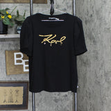 Karl Lagerfeld Womens Embellished Charm T-Shirt Top Black See Measurements