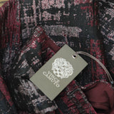 Vince Camuto Women's Jacquard Fit & Flare Puff-Sleeve Dress Wine Red Multi 12