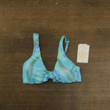 Becca Womens Knot-Front Adjustable Bikini Top Swim Pool Lagoon Blue Multi M