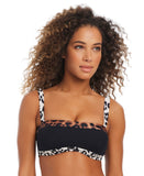 Bar III In My Skin Bandeau Bikini Top MBIM25153 Black Natural Multi M