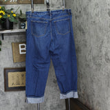 Universal Thread Womens Mid-Rise Cuffed 90's Baggy Jeans Dark Wash Blue 17