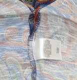 Alfred Dunner Stitched Pleated Neck Paisley Floral Top 16254WS Blue Multi 1X