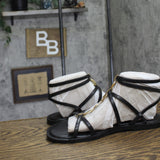 Guess Womens Grunge Gladiator Ornamented Flat Strappy Sandal GWGRUNGE Black 10M