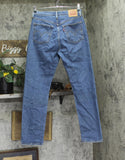 Levi's Womens Distressed 501 Button Fly Straight Leg Jeans Wash Blue 28x30