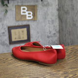 A New Day Womens Faux Patent Leather Matilda Flats Bow 95057383 Red 8M