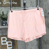 State of Day Womens Stretch Knit Sleep Lounge Shorts Abstract Shell Pink XL