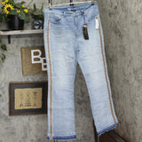 DG2 by Diane Gilman Womens Side Embroidered Studded Boot-Cut Jean Blue Multi 14
