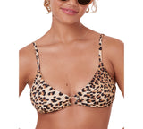 Andie Womens Swim Eco Nylon Bikini Top AT332 Cheetah Brown Multi M