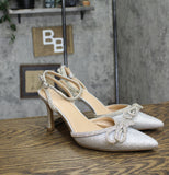 A New Day Womens Carmin Bow Pumps with Memory Foam Insole Silver Gray 12M