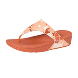 Fitflop Womens Lulu Flowerz Leather Toe-Post Sandals JE1-C36 Peach Orange 6M