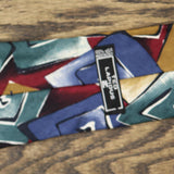 Ted Lapidus Mens 100% Silk 3 1/2" Italy Necktie Blue Multi One Size