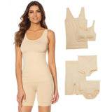 Yummie Women 5-piece Seamless Wardrobe Essentials Shapewear Frappe Brown 1X / 2X