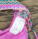 Salt + Cove Juniors Front-Tab Midkini Swim Top 807145 Pink Multi S