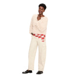 Woolrich X TGT Mid-Rise Barrel Leg Cargo Denim Jeans 94611356 Cream Off White 16