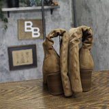Universal Thread Womens Junie Boots Ruched Faux Suede 94568670 Brown 6M