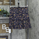 Cupshe Womens Cover Up Waist Tie Mini Skirt Blue Ditsy M