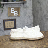 Universal Thread Womens Celia Floral Lace Mary Jane Espadrille Flats White 6.5M