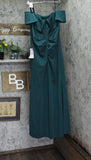 Xscape Womens Plus Size Long Scuba Off-The-Shoulder Dress Gown Hunter Green 16W