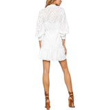 BCBGMAXAZRIA Womens Cotton Eyelet Mini Dress FTK6268112 Optic White 0