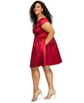 B Darlin Womens Trendy Plus Size Sweetheart-Neck Fit & Flare Dress Ruby Red 18W