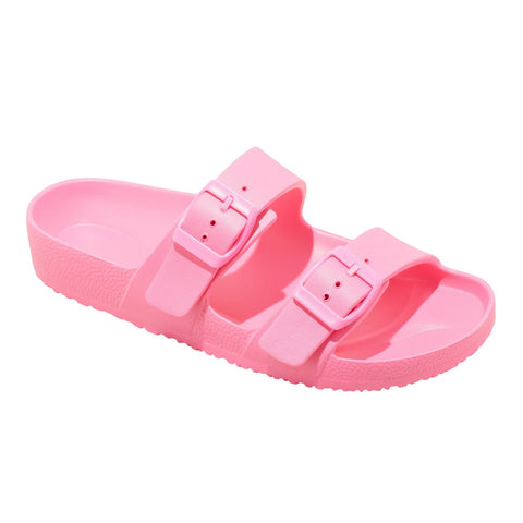 Shade & Shore Womens Neida Eva Two Band Footbed Sandals 86509395 Hot Pink 10M