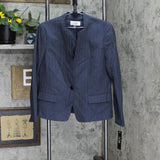 Le Suit Womens Stand-Collar Single-Button Suit Jacket 50040459 Denim Blue 14
