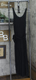 And Now This Womens Sleeveless Knit Side-Tie Tulip Midi Dress Black S
