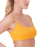 Andie Womens Maui Ribbed Bikini Swim Padded Top AT383 Tangerine Orange S
