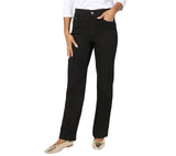 Denim & Co. Cozy Touch Relaxed Straight Jeans A671600 Black 6 Tall