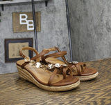 Style & Co. Womens Vernn Embellished Wedge Sandals 10020317500 Brown 9M