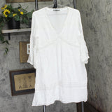 INC International Concepts Womens Crochet V-Neck Trim Dress 100146526 White M