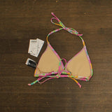 Cotton On Printed Slider Triangle Bikini Top Swim Celeste Floral White Multi S