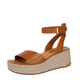 Franco Sarto Womens Terry5 Espadrille Wedge Sandal J4069L1 Tan Brown Leather 9M