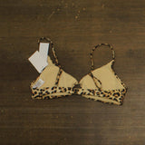Andie Womens Swim Eco Nylon Bikini Top AT332 Cheetah Brown Multi M