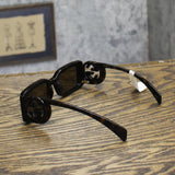 Gucci Monochrome Rectangle Acetate Sunglasses GG1325S012 Shiny Dark Havana 54MM