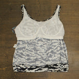 Swim Solutions Plus Size Blouson Underwire Tankini Swim Top Black / White 20W