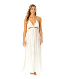 Ibiza By Anne Cole Jewel Maxi Dress With Spaghetti Straps Gardenia White S
