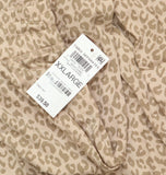 State of Day Womens Knit Printed Jogger Pants Soft Leopard Brown 2XL