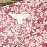 :LC Lauren Conrad Unlined Ruffle Trim Blouse Shirt Top Purple Pink Multi M