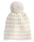 Style & Co. Womens Space Dye Cable Knit Beanie Pom Pom SC1542504 Gray Multi