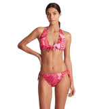 Lauren Ralph Lauren Tie-Front Halter Bikini Top Provence Paisley Pink Multi 12
