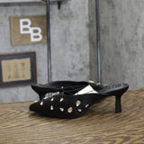 A New Day Womens Katia Heels Mule Rhinestone Satin 94663379 Black 7M