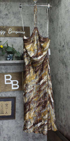 1. STATE Womens Printed Lace-Trim Halter Dress DS93253731Z Rust Brown Multi XL