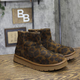 Universal Thread Faux Microsuede Ankle Boots with Memory Foam Leopard Brown 6M